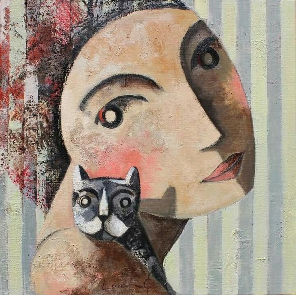 Женщины и кошки в творчестве испанского художника Дидье Лоренцо (27 фото)