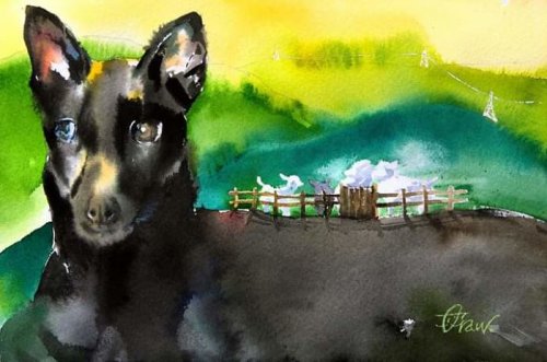 Китайский художник показывает жизнь собак в своих акварельных рисунках (27 фото)