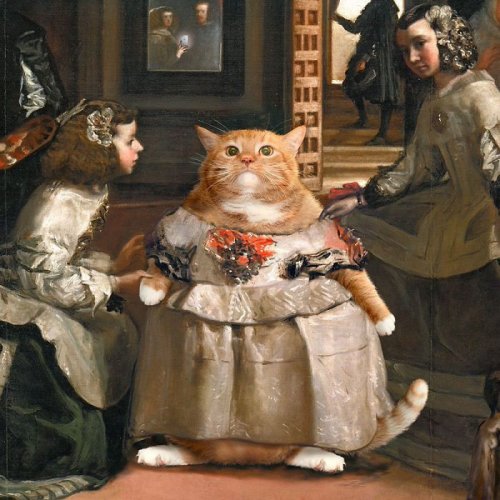 Знаменитые картины, украшенные рыжим котом Заратустрой (30 фото)