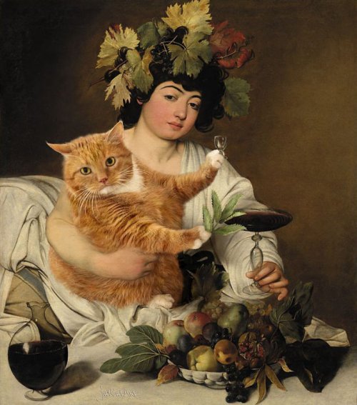 Знаменитые картины, украшенные рыжим котом Заратустрой (30 фото)