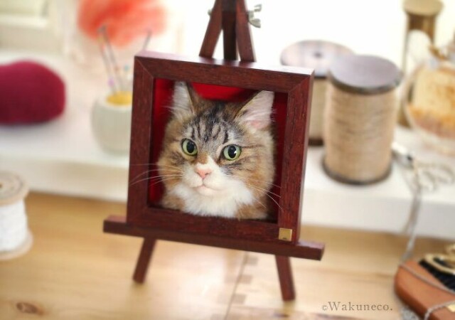 Изумительные 3D-портреты кошек из войлока (20 фото)