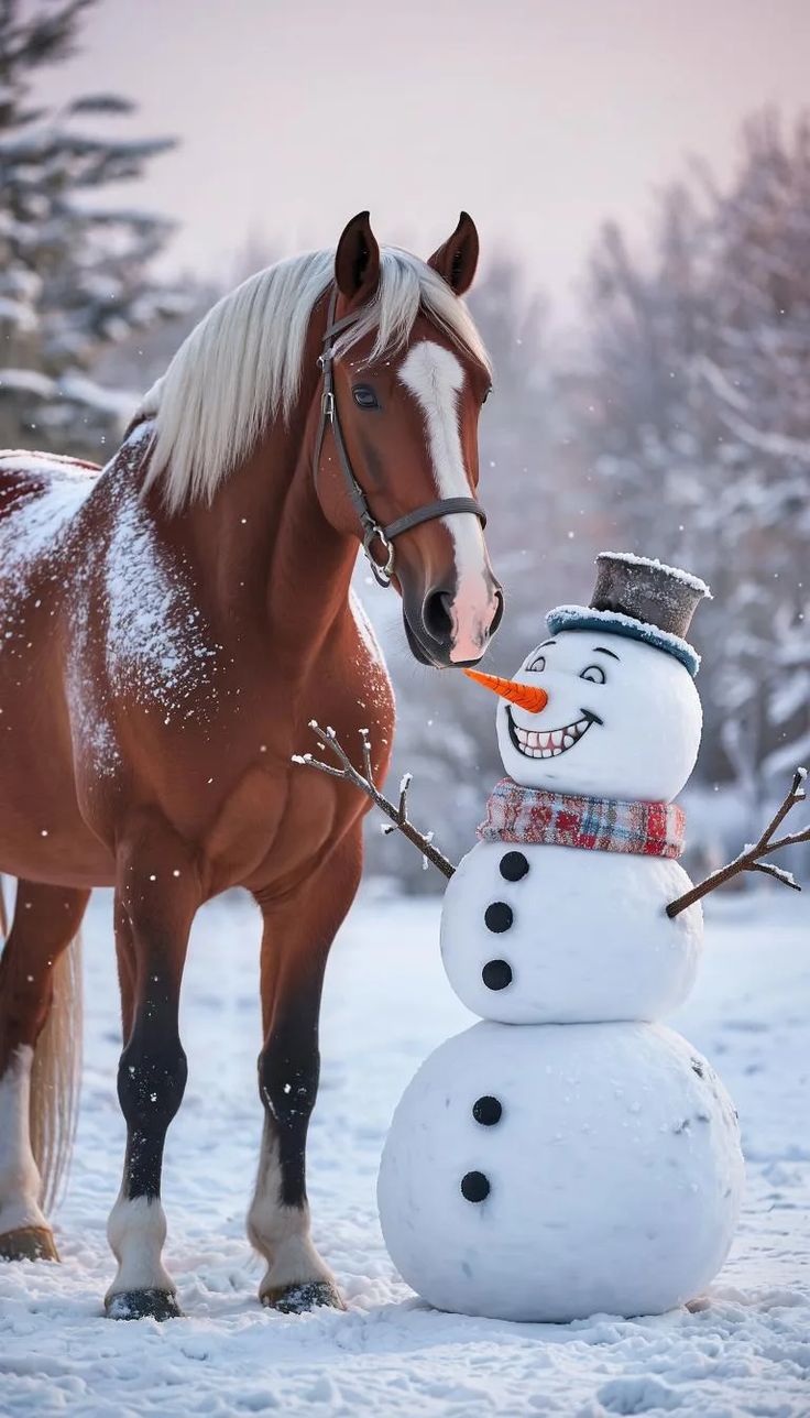 Зимние лошадки (15 фото)